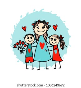 Happy mother's day. Greeting card design