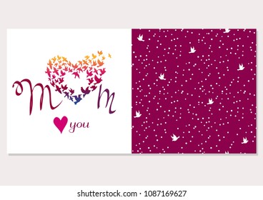 Happy Mothers day greeting card with typographic design elements. Vector illustration. 