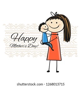 Happy mother's day. Greeting card design