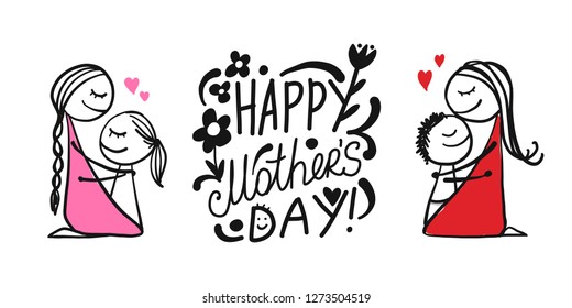 Happy mother's day. Greeting card design