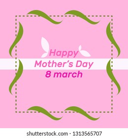 Happy Mother's Day greeting card and pink background.Vector Illustration EPS10