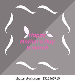 Happy Mother's Day greeting card and gray background.Vector Illustration EPS10