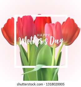 Happy Mother's day greeting card with Paper Origami Hearts background. Vector Illustration EPS10