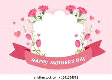happy mothers day greeting card with flowers 