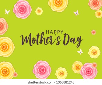 Happy Mother's day greeting card with background. Vector Illustration EPS10