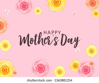 Happy Mother's day greeting card with background. Vector Illustration EPS10