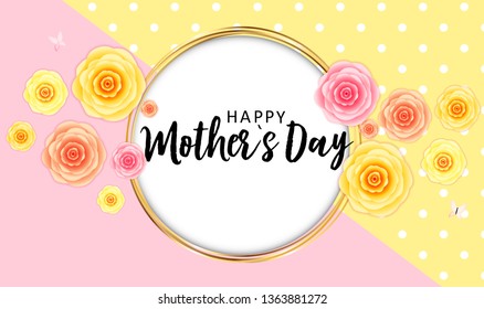 Happy Mother's day greeting card with background. Vector Illustration EPS10