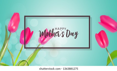 Happy Mother's day greeting card with background. Vector Illustration EPS10