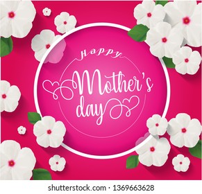 Happy Mother's Day greeting card with beautiful Jasmine flowers - Vector