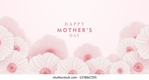 happy mother's day greeting card with flowers