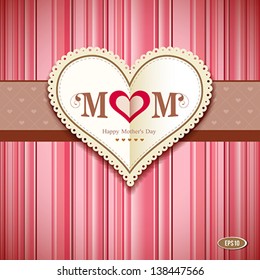 Happy mothers day greeting card design background, vector illustration