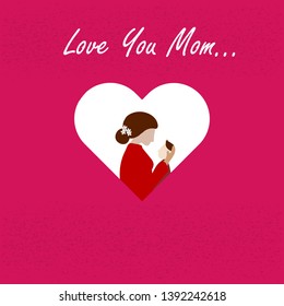 Happy Mother's Day Greeting Card. Vector illustration.