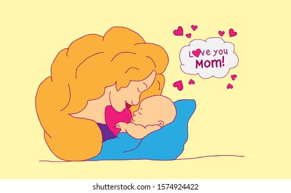 happy mother's day greeting card template background, vector illustration in eps10