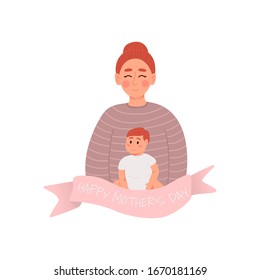 Happy mother's day greeting card. Vector illustration