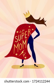 Premium Vector  Set of super mom, mother design illustration with