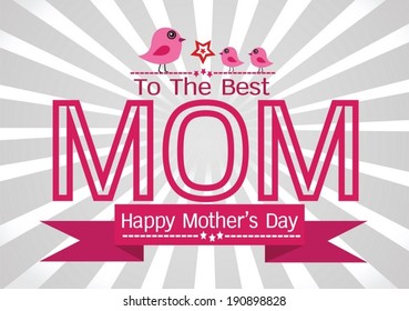 Happy mothers day Greeting card design for your mom