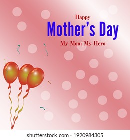 Happy Mother's day greeting card with balloons