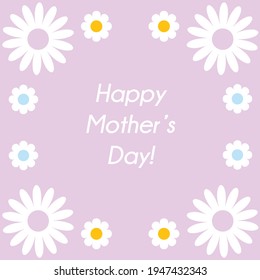 Happy Mother's Day greeting card with daisies flowers