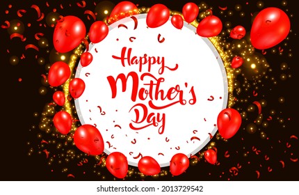Happy mothers day greeting card template. illustration - Vector.
