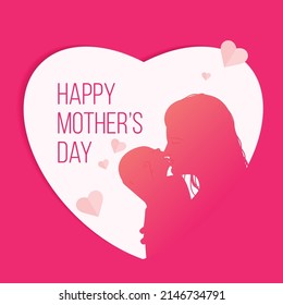 Happy mother's day greeting card with typography design