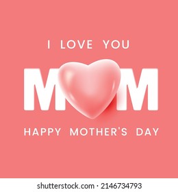 Happy mother's day greeting card with typography design
