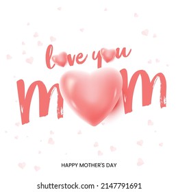 Happy mother's day greeting card with typography design