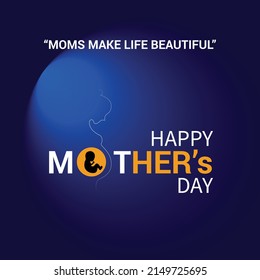 Happy Mother`s Day Greeting Card. Vector Illustration