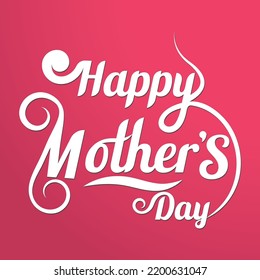 Happy Mother's Day greeting card poster with handwritten calligraphy text and vintage art for posters and Best Mom Ever greeting cards on a gradient background. Vector illustration