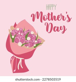 Happy Mothers Day Greeting Card. Mother s Day Calligraphy card, poster. Vector illustration.