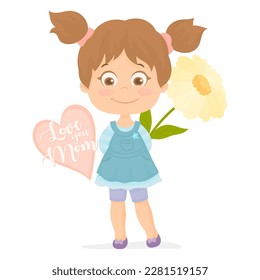Happy Mother's Day Greeting Card.  Happy children celebrating the mother's day.