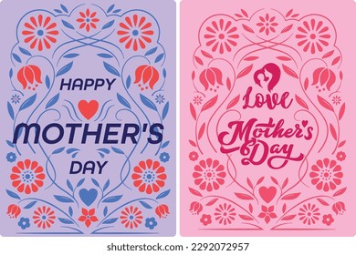 Happy Mother's Day greeting card  Happy motherhood concept  Modern vector illustration MOTHERS DAY  Woman hugging her baby 