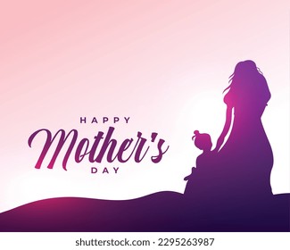 happy mothers day greeting card for women and child bind vector 