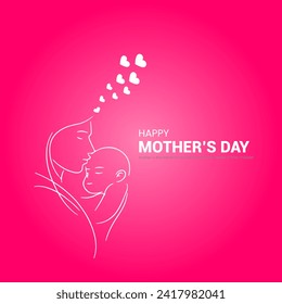 Happy Mother's Day. Mother's Day greeting card. Creative Mother's Day post.