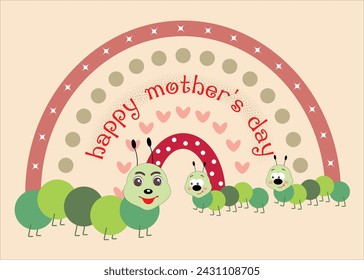 Happy Mother's Day greeting card vector illustration. Hand lettering calligraphy holiday background in floral frame.