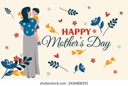 Happy Mother's Day greeting card in vector.