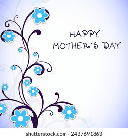 Happy Mother's Day Greeting Card with Blossom Tree Branch.