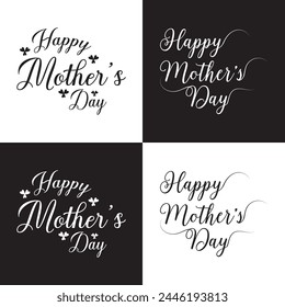 Happy mothers day greeting card decorated by colorful doodle flowers wreath. Best mom ever typography poster as card, vector, social media post.  Vector illustration eps 10