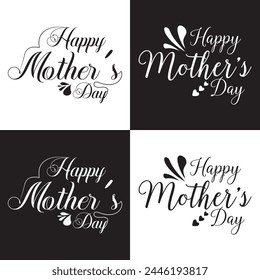 Happy mothers day greeting card decorated by colorful doodle flowers wreath. Best mom ever typography poster as card, vector, social media post.  Vector illustration eps 10