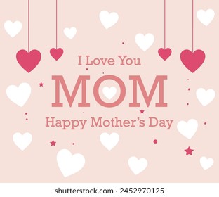 Happy Mother's day greeting card. Holiday background. Vector illustration. Vector EPS 10.