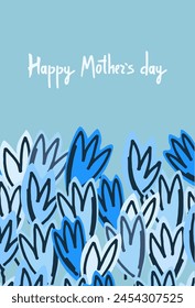 Happy Mothers Day greeting card design. Elegant flowers and hand-lettered greeting phrase. Isolated on dark background