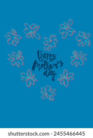 Happy Mothers Day greeting card design. Elegant flowers and hand-lettered greeting phrase. Isolated on dark background