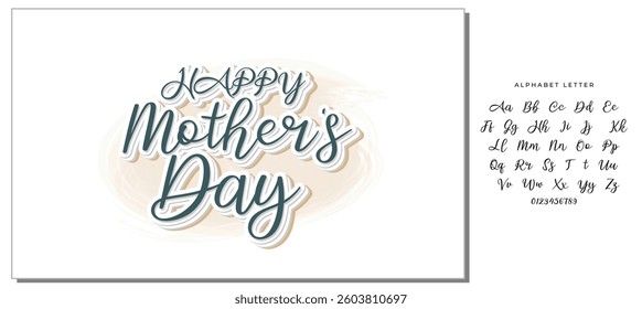 Happy Mother's day greeting card background. Hand drawn typography design. Spring Mother's day holiday vector illustration for logo, label, print, poster or invitation