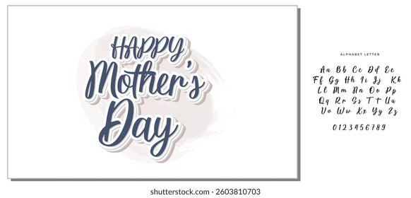 Happy Mother's day greeting card background. Hand drawn typography design. Spring Mother's day holiday vector illustration for logo, label, print, poster or invitation