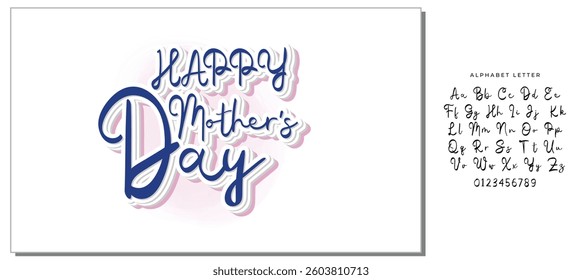 Happy Mother's day greeting card background. Hand drawn typography design. Spring Mother's day holiday vector illustration for logo, label, print, poster or invitation