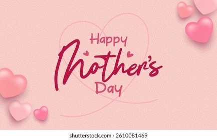 Happy Mother's Day greeting card or banner with cute font. template vector design