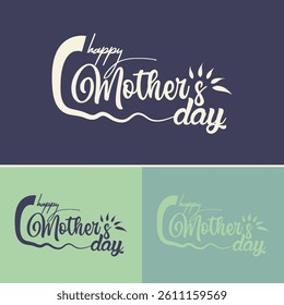 Happy Mother's Day greeting card design with calligraphy and floral elements