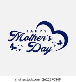 Happy Mother's Day Greeting Card with Hearts and Butterflies
