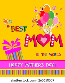 Happy Mother's Day! Greeting card. Celebration  background with gift boxes and place for your text. Vector Illustration 