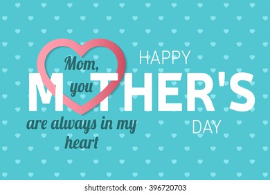Happy Mother's Day greeting card. Vector illustration.