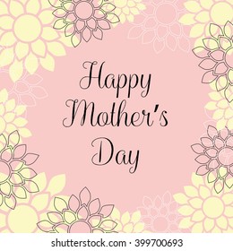 Happy Mother's Day greeting card. Vector illustration. Template, brochure, card.